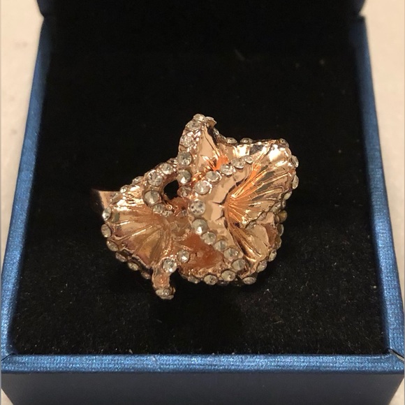 Jewelry - 💰SALE💰Ring;Camellia Flower;Inlaid Zircon; Zinc Alloy;Tarnish & Fade Resistant